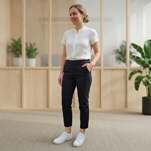 Old Navy Pixie High Rise Pants Womens 8 Black Ankle Slim Stretch Workwear Office